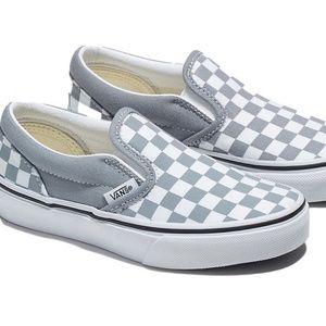 Vans Children's Classic Checkered Slip-Ons | Grey | Size 1